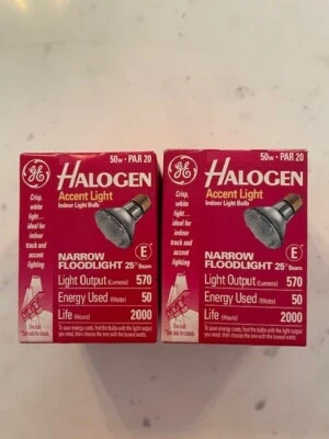 PAR20 50W Narrow Floodlight GE 2000 hrs 2 pack - NEW - Image 1 of 3