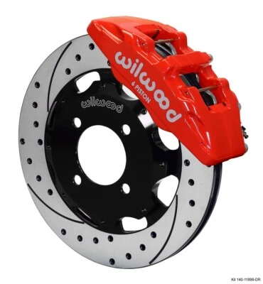 Kit de sombrero delantero Wilwood Dynapro 6 12,19" rojo perforado para Ford Fiesta 140-11899-DR Foto 1 de 4