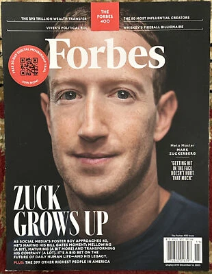 Forbes October November 2023 Mark Zuckerberg Forbes 400 Issue - Image 1 of 2