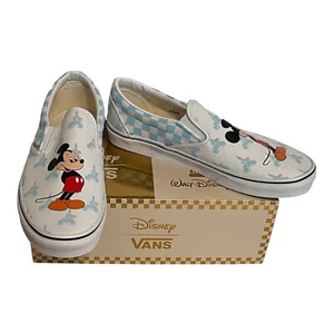 New Sz 12 Disney World Vans 50th Anniversary Classic Slip On Mickey Mouse Shoes - Picture 1 of 6