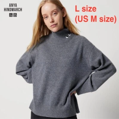 UNIQLO x ANYA HINDMARCH Cashmere High Neck Long Sweater Gray Size L (US M) Japan - Image 1 of 2