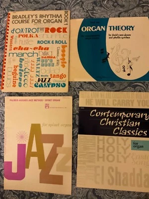 ЛОТ из 4 органных нотных тетрадей учебники джаз христианская классика новый винтажный - Изображение 1 из 2