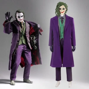 Batman：the Dark Knight Joker Custome Cosplay Coat Pants Mask Outfit Hallowee Lot - Picture 1 of 22