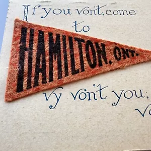 Tela de fieltro Hamilton Ontario banderín postal 1912 - Imagen 1 de 5