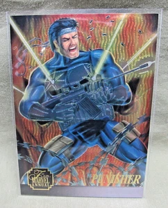 1995 FLAIR MARVEL ANNUALE CHROMIUM PUNISHER CHASE CARD # 9 NM/M inserto Fleer - Foto 1 di 2