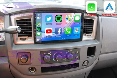Radio estéreo para coche Android CarPlay inalámbrico Android para Dodge Ram 1500 2500 3500 2006-2008 Foto 1 de 4