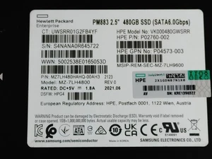 Samsung HP PM883 MZ-7LH4800 480 Go SATA III 2,5 pouces disque SSD - Photo 1/6