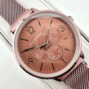 ISAAC MIZRAHI ¡EN VIVO! IMZ815 Reloj Mujer Analógico Cuarzo Banda Malla Rosa Batería Nueva - Imagen 1 de 12