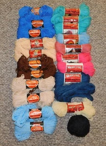 VNTG Aunt Lydia's Red Heart LARGE LOT 22 Craft Heavy Rug Yarn Polyester NEW! - Picture 1 of 11