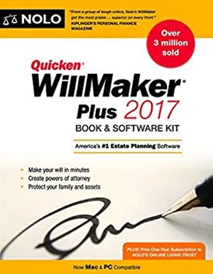 Quicken Willmaker Plus 2017 Edition : Book and Software Kit Nolo - Image 1 of 2