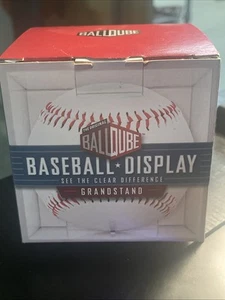 BallQube Grandstand Baseball Holder Cube Display w Built in Stand Crystal Clear - Picture 1 of 4