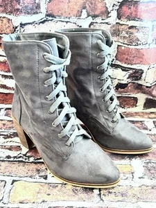 Catherine Malandrino Women's Boots Size 8 Gray High Heel Faux Suede Nancy - Picture 1 of 8