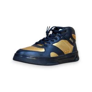 BOSS Baltimore Women's Sneakers Black Gold Manmade US 9 (UK 7 EU 39) MSRP $415 - Picture 1 of 4