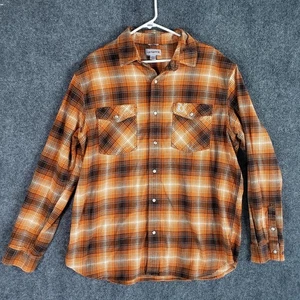 Camisa Carhartt Para Hombres XL Naranja A Cuadros Calce Relajado Franela Frente a Presión Trabajo 104449 - Imagen 1 de 12