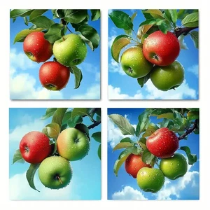 4pcs Apple Orchard for Living Room JH Wall Art Canvas Unframed/Framed - Picture 1 of 6