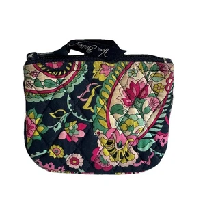 Vera Bradley Blütenblatt Paisley Reißverschluss oben Geldbörse Mini Kosmetik Schmuck Etui Geldbörse - Bild 1 von 7