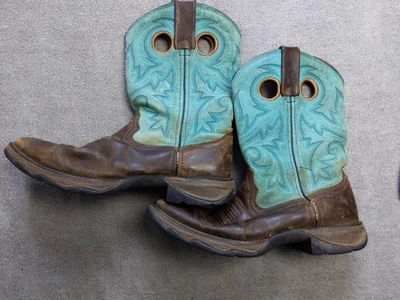 Botas Durango Lady Rebel para mujer talla 8 marrón turquesa punta cuadrada 10 pulgadas DWRD016 Foto 1 de 4
