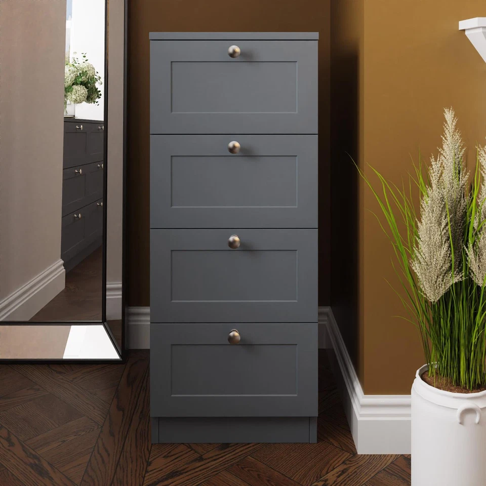 Artus 4 Drawer Chest of Drawers Shaker Style Modern Matt Grey ART4CDKGY