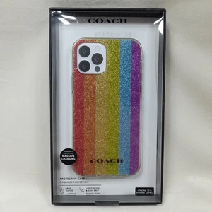 Funda Coach iPhone 12 y 12 Pro ~ Raya Arco Iris 🌈 Brillo Brillante Americana - Imagen 1 de 8