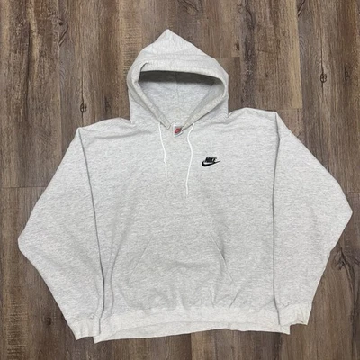 Vintage 90s Nike Made In USA Grey Boxy Hoodie Size XL - Image 1 of 4