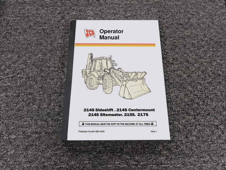 Retroescavadeira JCB 215S 217S manual de manutenção do operador proprietário de fábrica - Imagem 1 de 1