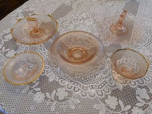 Vintage Rosa Depression Glas mehrere Teile - Bild 1 von 4