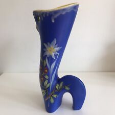 GABRIEL FOURMAINTRAUX  DESVRES Vase Forme libre bleu et jaune Céramique 50 / 60
