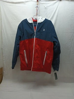 NUEVO CON ETIQUETAS U.S. POLO ASSN Hombres Chaqueta Abrigo Blanco/Azul Talla Grande Foto 1 de 4
