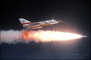 Poster, viele Größen; F-106 Delta Dart Firing Genie Missile - Bild 1 von 1
