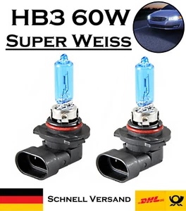 2x Jurmann Super Weiß HB3 60W 12V Fernlicht Abblendlicht Halogen Ersatz Birne - Bild 1 von 5