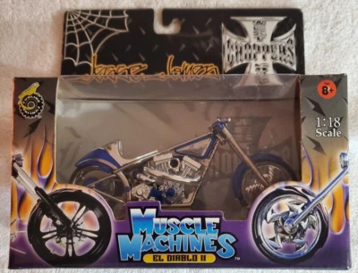 Jesse James Muscle Machines PURPLE "El Diablo II" West Coast Choppers 1:18 Scale - Image 1 of 4