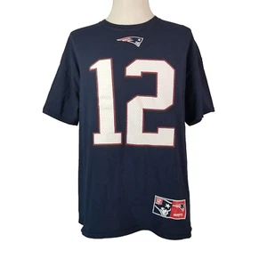 Majestic New England Patriots shirt mens XL extra large Blue short sleeve Brady - Picture 1 of 10