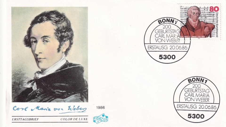 Bundesrepublik FDC 1284 SC 1463 Carl Maria von Weber - Image 1 of 1