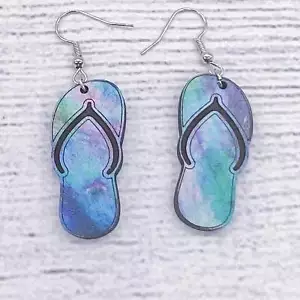 Multi-color Flip Flop Earrings / Summer Earrings / Studs / Dangles - Picture 1 of 5