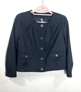 J Crew Blazer Jacke Gr. 2 schwarz 100% Wolle kurze Taschen Damen Luxus - Bild 1 von 9