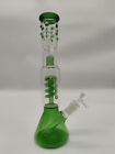 12" Green Hookah Glass Bong Recycler Pipes Water Bongs Smoke Pipe