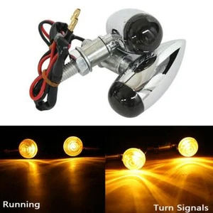 Luces intermitentes ámbar cromadas de 12 V lente de humo 10 mm para Harley Yamaha - Imagen 1 de 8