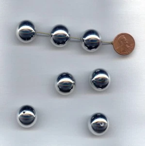 6 ACRÍLICO LISO PLATEADO DE COLECCIÓN 20mm. CUENTAS REDONDAS 3301 - Imagen 1 de 1