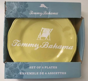 Tommy Bahama 4 Salad Plates  Melamine Yellow Gold New - Picture 1 of 4