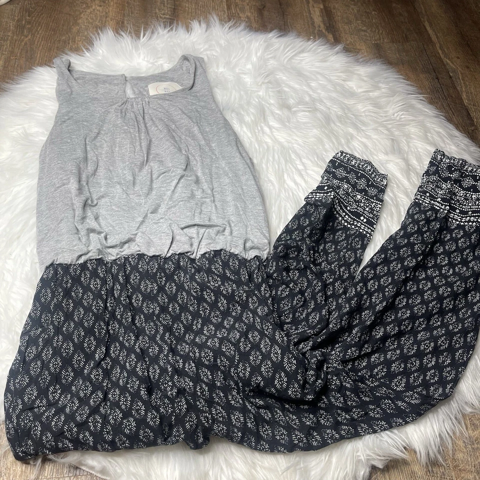 Hei Hei Anthropologie Rhodes One Piece Jumpsuit Size S Gray Black Sleeveless Foto 1 de 4