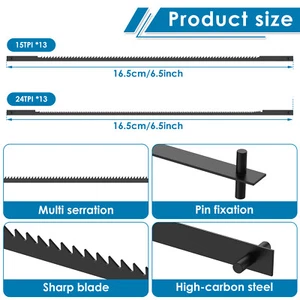 26Pcs Coping Saw Blades Set 6-1/2inch High Carbon Steel Wood Cutting Saw NXX - Picture 1 of 12