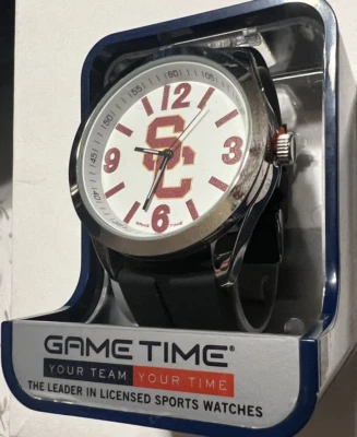 USC Trojans Reloj Hombre Game Time SC Cardinal Logo Dorado Licencia Oficial Fútbol Foto 1 de 4
