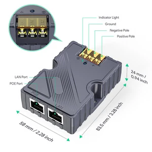 1x 150W GigE PoE Injektor mit Überspannungsschutz Anschluss für StarLink Gen2 Gen3 - Bild 1 von 9