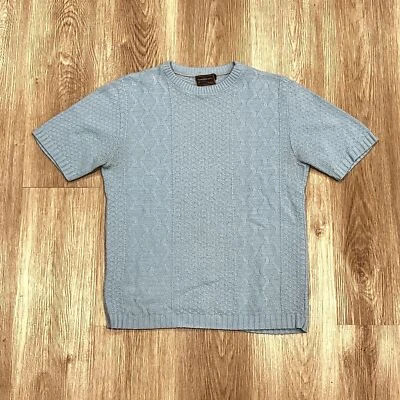 De colección Años 60 Penneys Towncraft Acrílico Tejido Patrón S/S Top Cuello Simulado Talla M Foto 1 de 4