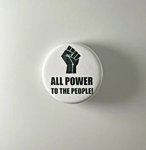 Black Panther Power To The People 1.25" Button B003B125 Pin Badge - Picture 1 of 2
