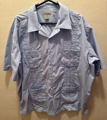 Camisa bordada formal Guayabera de manga corta para hombre, talla 2XB Foto 1 de 3