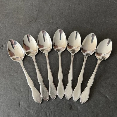 Oneida Twilight Teaspoons SET OF 7 Lot Stainless 6” - Image 1 of 3