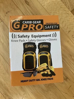 Rodilleras de gel pesado Carib Gear Pro Protect, gafas de seguridad, guantes nuevos en caja Foto 1 de 4