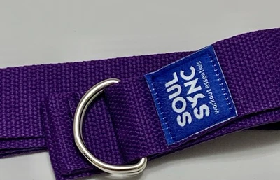 Soul Sync workout essentials yoga strap D-Ring Purple Buckle. New - Image 1 of 3
