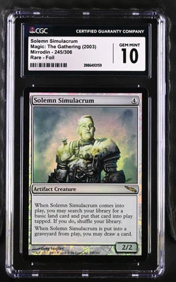 SOLEMN SIMULACRUM Mirrodin Foil Rare CGC 10 MTG [Nostalgium] - Image 1 of 2